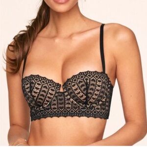Adore Me Black Lace Balconette Bra
